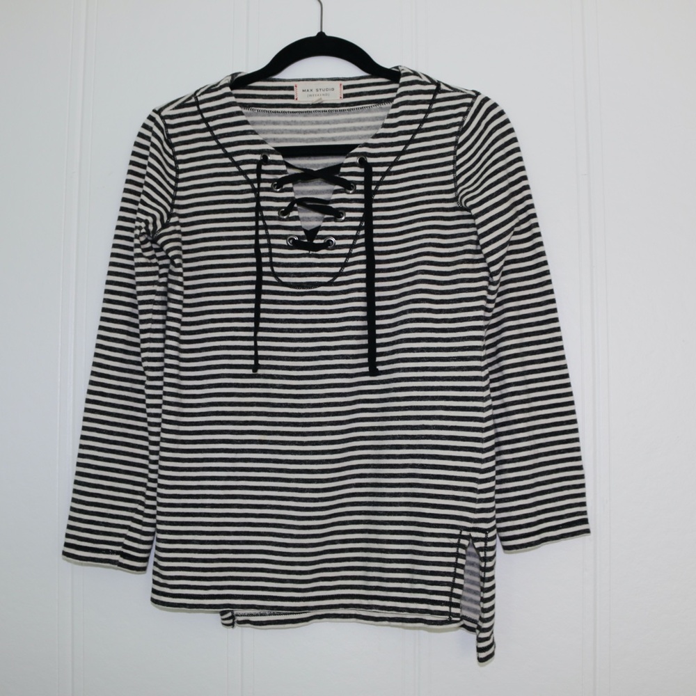 Max Studio striped shirt small mens long sleeve